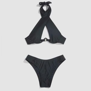 NEW - Cider Black cutout underwire bikini